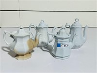 (4) Ironstone Teapots