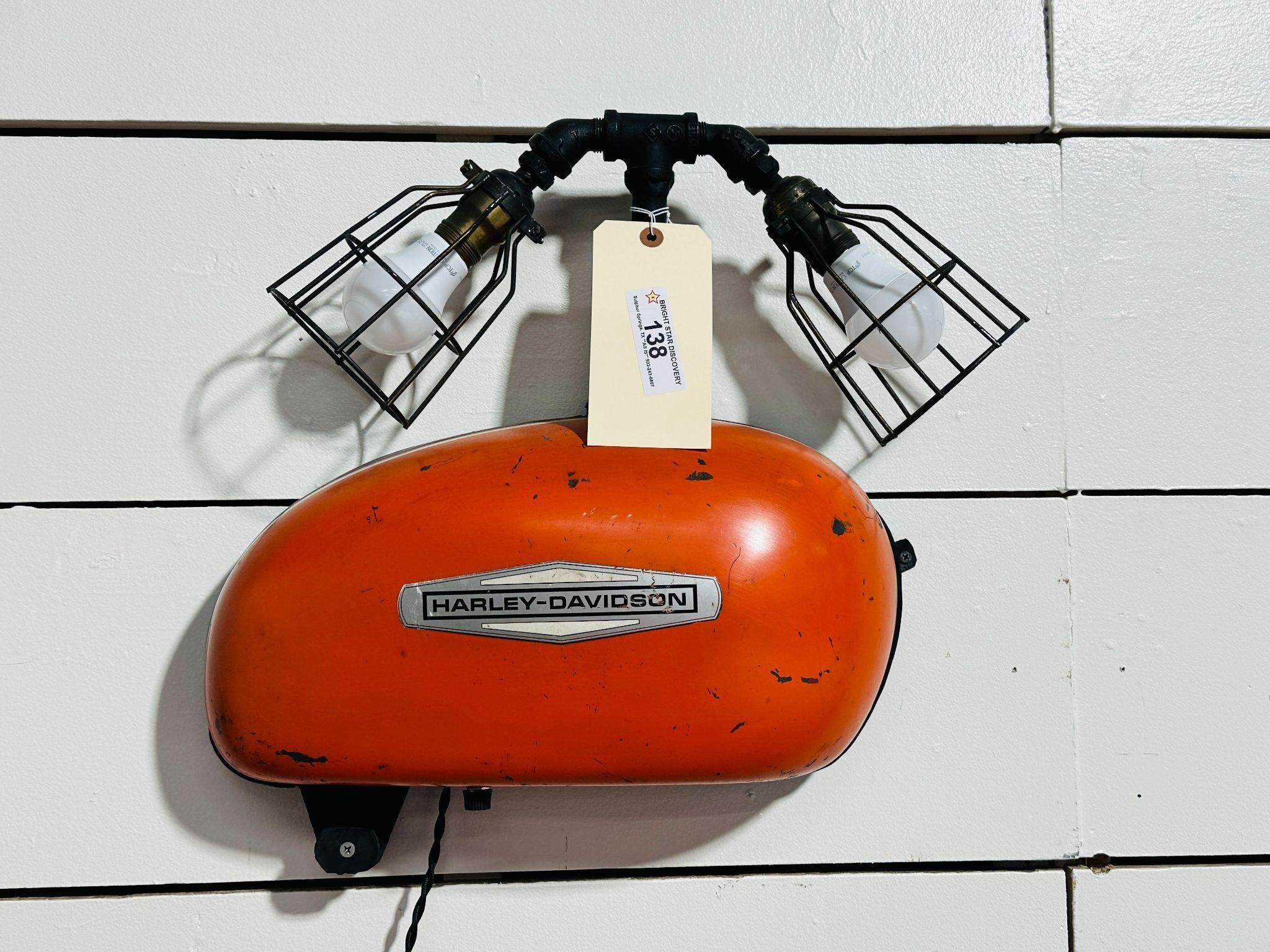 Repurposed Motorcycle Wall Lamp