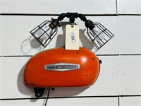 Repurposed Motorcycle Wall Lamp