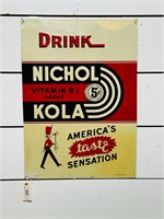 Embossed Tin Nichol Kola Advertising Sign