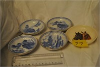Blue pottery plates