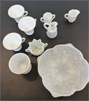Milk Glass lot 9 pices