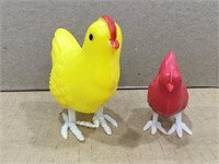 2 Vintage Easter Spring Chicken toys