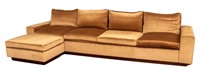Thad Hayes Attr. Chenille Sofa Bed & Ottoman