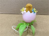Vintage Easter Blow Mold Egg w/Flowers & Chick