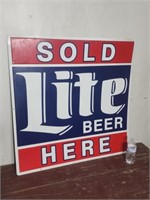 Lite Beer Sold Here metal sign.