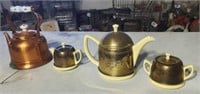 Hall  China tea set& copper kettle.