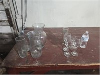 Flower vases & wine glass.
