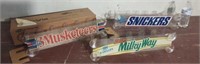 3 old candy bar plastic displays.