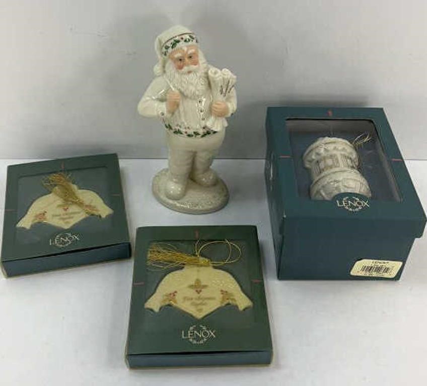 LENOX SANTA LIST FIGURINE & ORNAMENTS