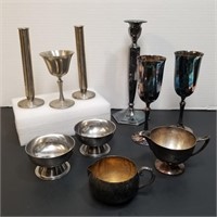 Silver Plate & Stainless Goblets - Candlesticks