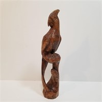Carved Wood Parrot / Bird 17"h
