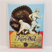 Metal Old Time Baseball Advertising Sign 14" x 11"