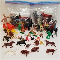 Plastic Cowboy & Indian Action Figures - Horses