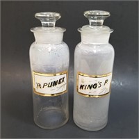 Antique Apothecary Bottles - Labels Under Glass