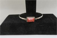 Sterling Silver Bracelet w / Stone - Marked 925