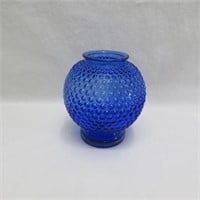 Hobnail Bulbous Cobalt Vase - Vintage