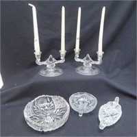 Candle Umbra w / Candles & Glass Serving Pieces