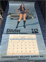 Ditzler December 1973 wall calendar