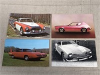 Four Vintage Auto Postcards