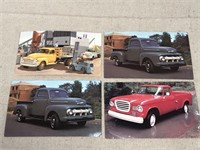 Four Vintage Trucks Postcards