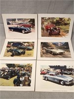 Six 1958 Vintage Automotive Prints