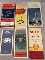 Six Vintage Road Maps