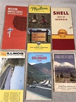 Six Vintage Road Maps