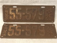Pair of 1925 Illinois Truck License Plates
