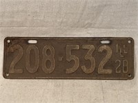 1928 Illinois License Plate