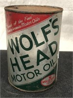 Wolf's Head Motor Oil Can (empty)
