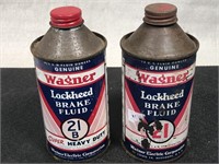 Pair of Wagner Lockheed Brake Fluid Cans (empty)