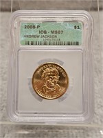 ICG 2008 P MS 67 1$ ANDREW JACKSON COIN