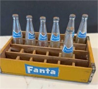 Vintage Miniature FANTA Soda Bottles in Crate