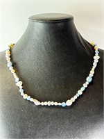 18" Sterling (Signed) Raw Pearl Necklace