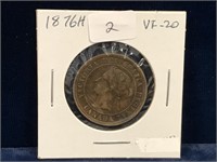 1876H Canadian Lg Penny VF20