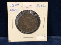 1884 Canadian Lg Penny F12  OBV 2