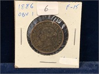 1886 Canadian Lg Penny F15  OBV 1
