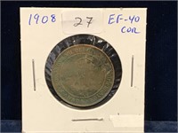 1908 Canadian Lg Penny EF40