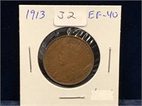 1913 Canadian Lg Penny EF40