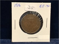 1916 Canadian Lg Penny EF40