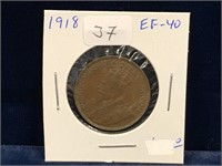 1918 Canadian Lg Penny EF40