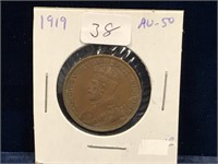1919 Canadian Lg Penny AU50