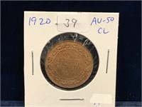 1920 Canadian Lg Penny AU50