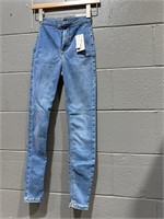 ($65)Topshop Blue skinny jeans for girls, W:24