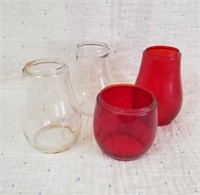 Red & Clear Lantern Globes