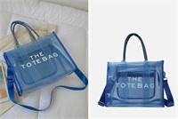 45$-transparent letters rossbody bag blue