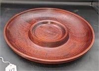 Hand Turn Mahogany Wood Serving Plate