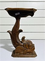 Carved Oriental Fish Side Table