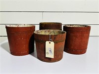 (4) Painted Wooden Buckets